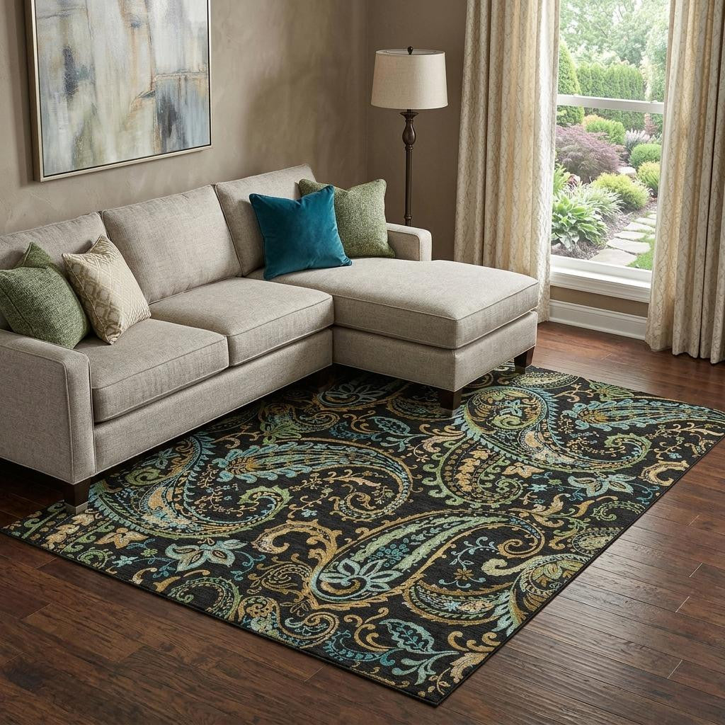 The Marlo Washable Paisley Statement Rug