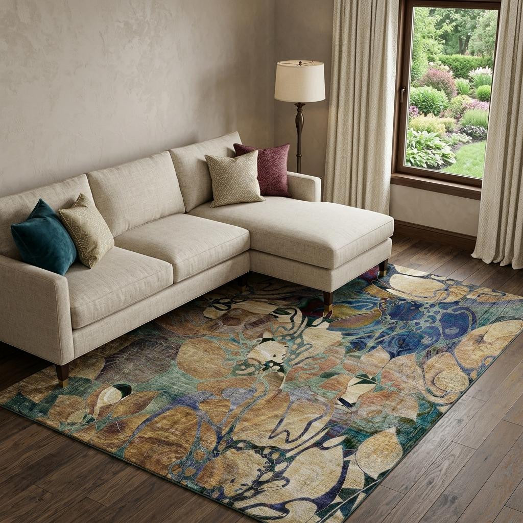 The Isla Distressed Abstract Washable Rug