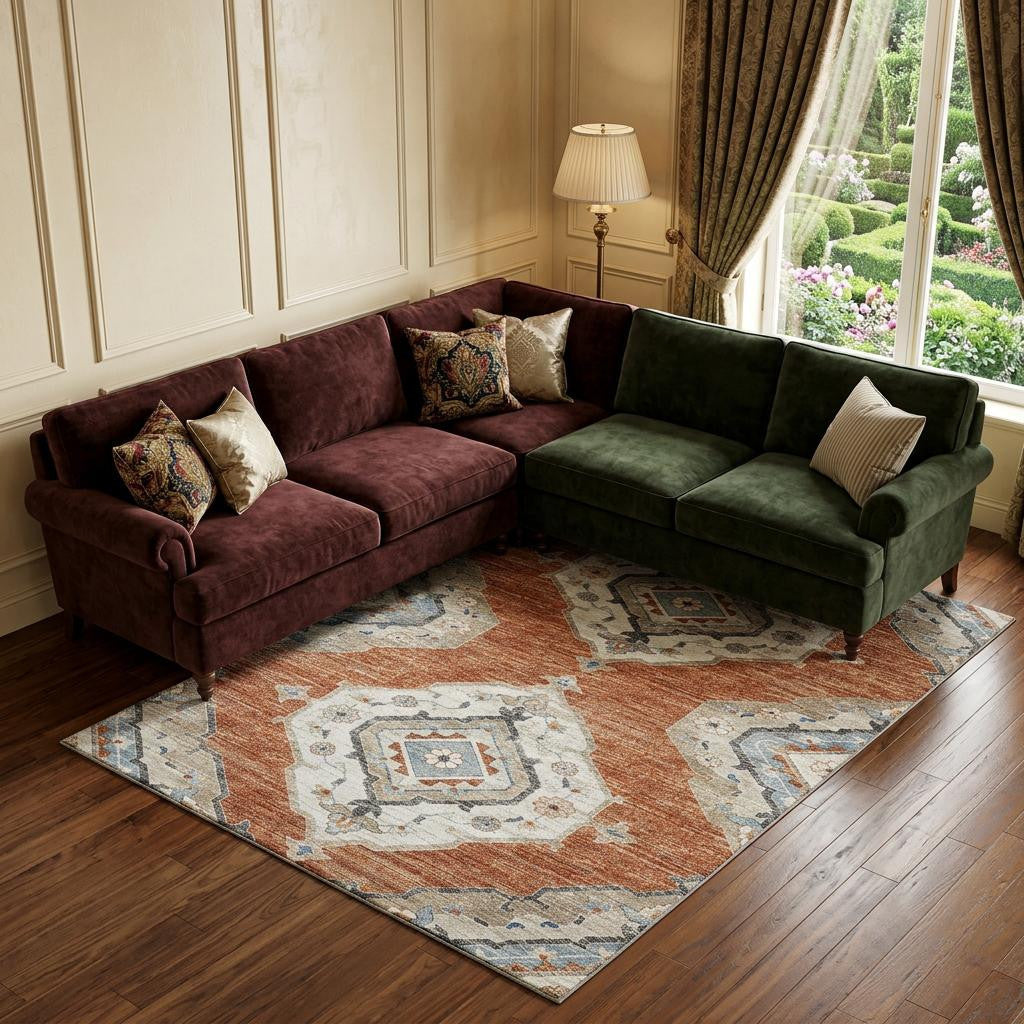 The Sonora Washable Distressed Tribal Rug
