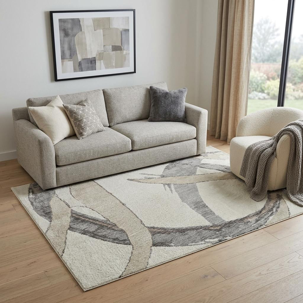 The Kinsley Washable Abstract Neutral Rug