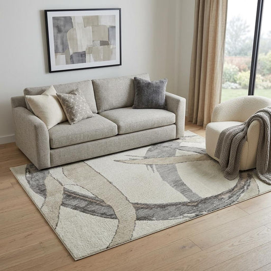 The Kinsley Washable Abstract Neutral Rug