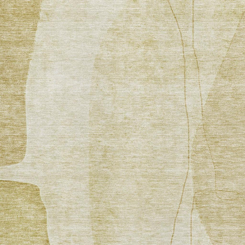 The Aurelia Washable Abstract Gold Rug