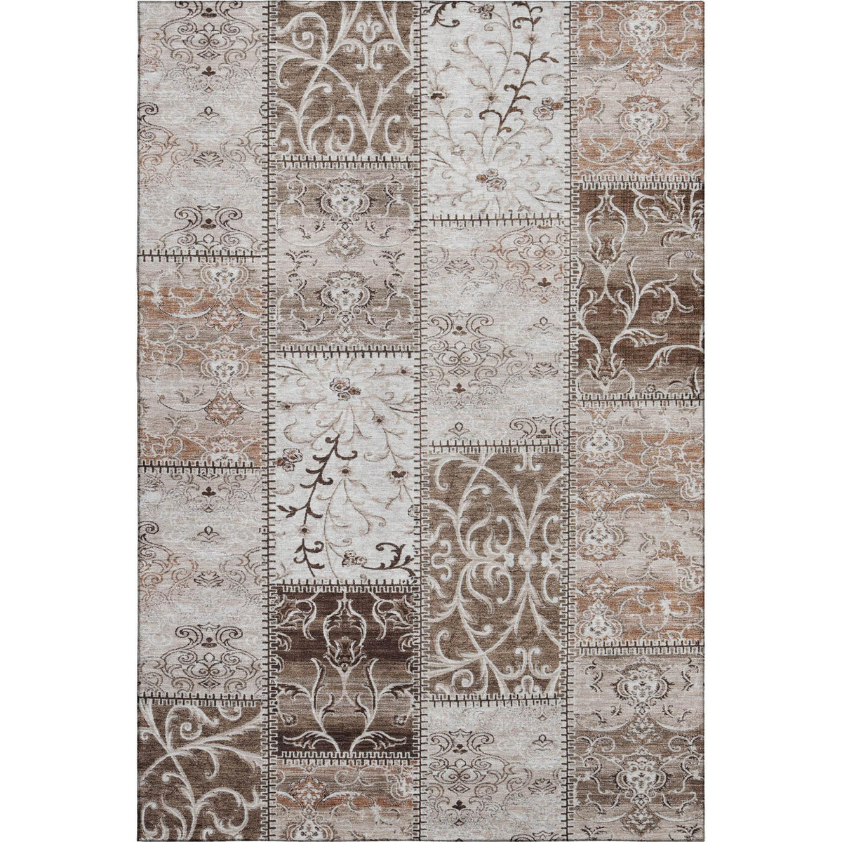The Remi Distressed Patchwork Washable Rug
