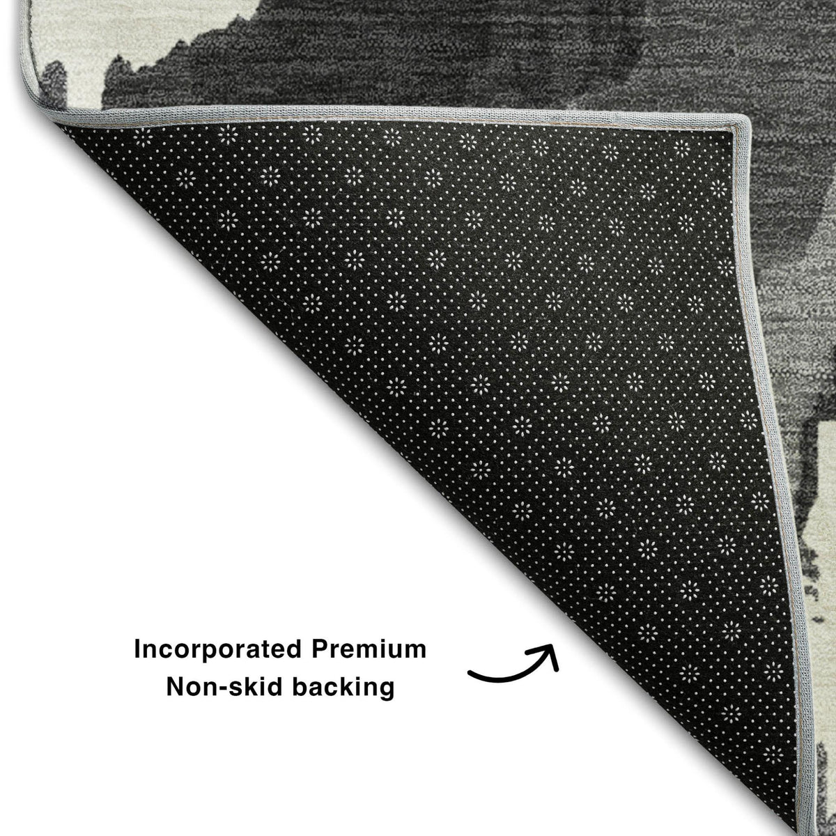 The Knox Washable Abstract Monochrome Rug