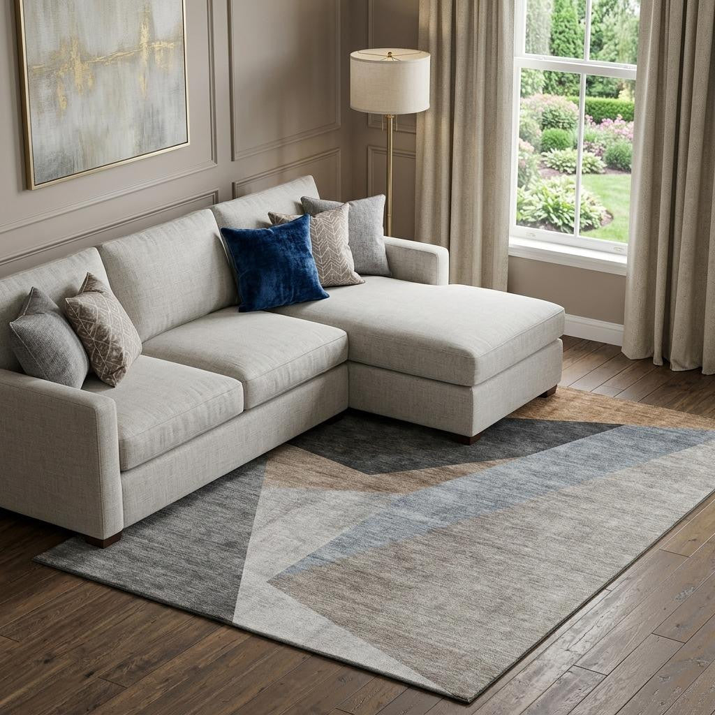 The Mira Washable Modern Geometric Rug