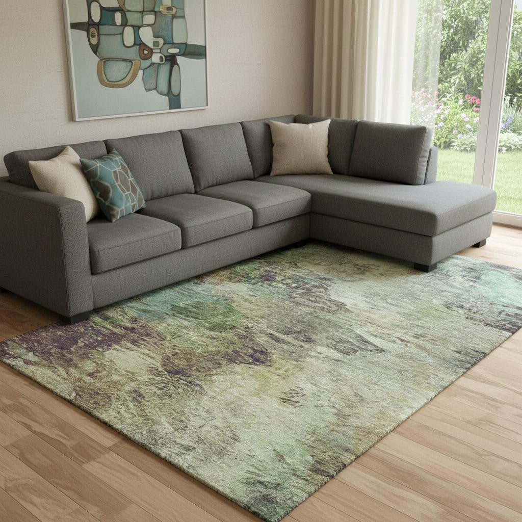 The Rowan Washable Abstract Earth Rug