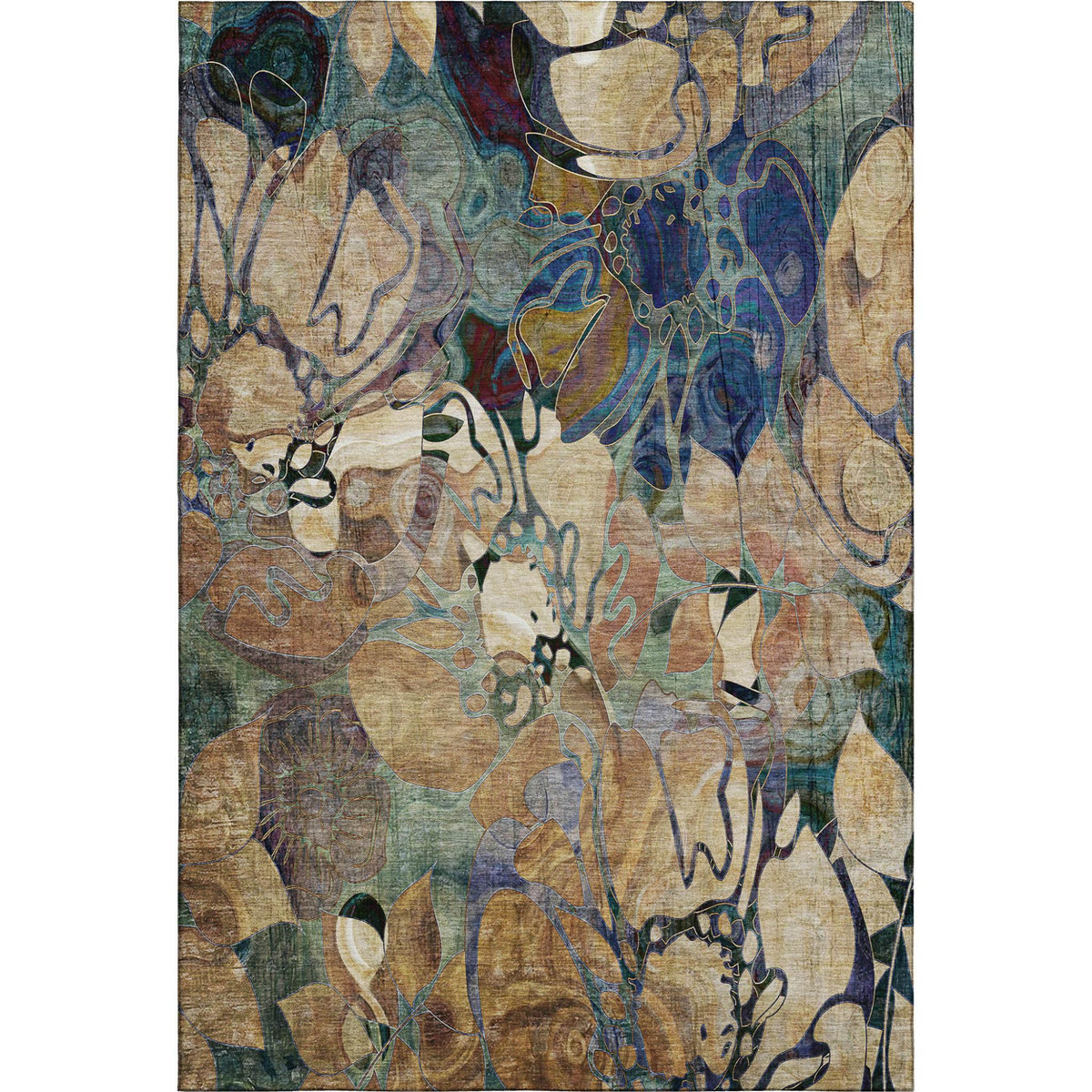 The Isla Distressed Abstract Washable Rug