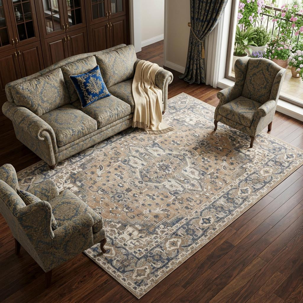 The Genevieve Turkish Loomed Floral Medallion Rug
