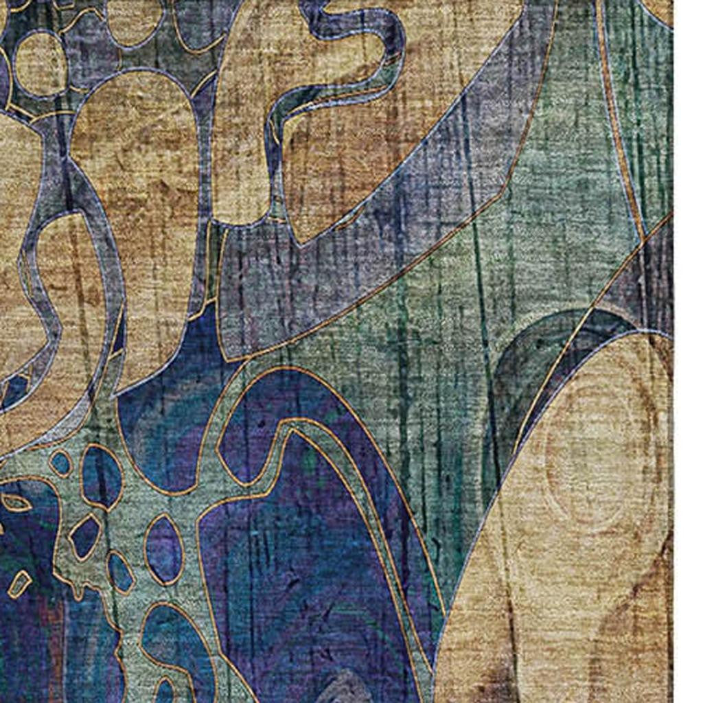 The Isla Distressed Abstract Washable Rug