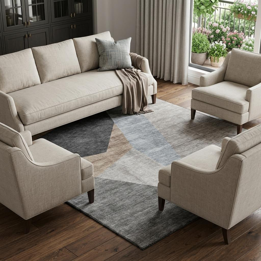 The Mira Washable Modern Geometric Rug