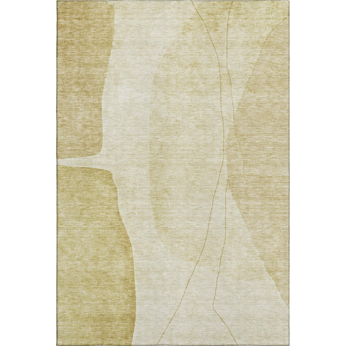The Aurelia Washable Abstract Gold Rug