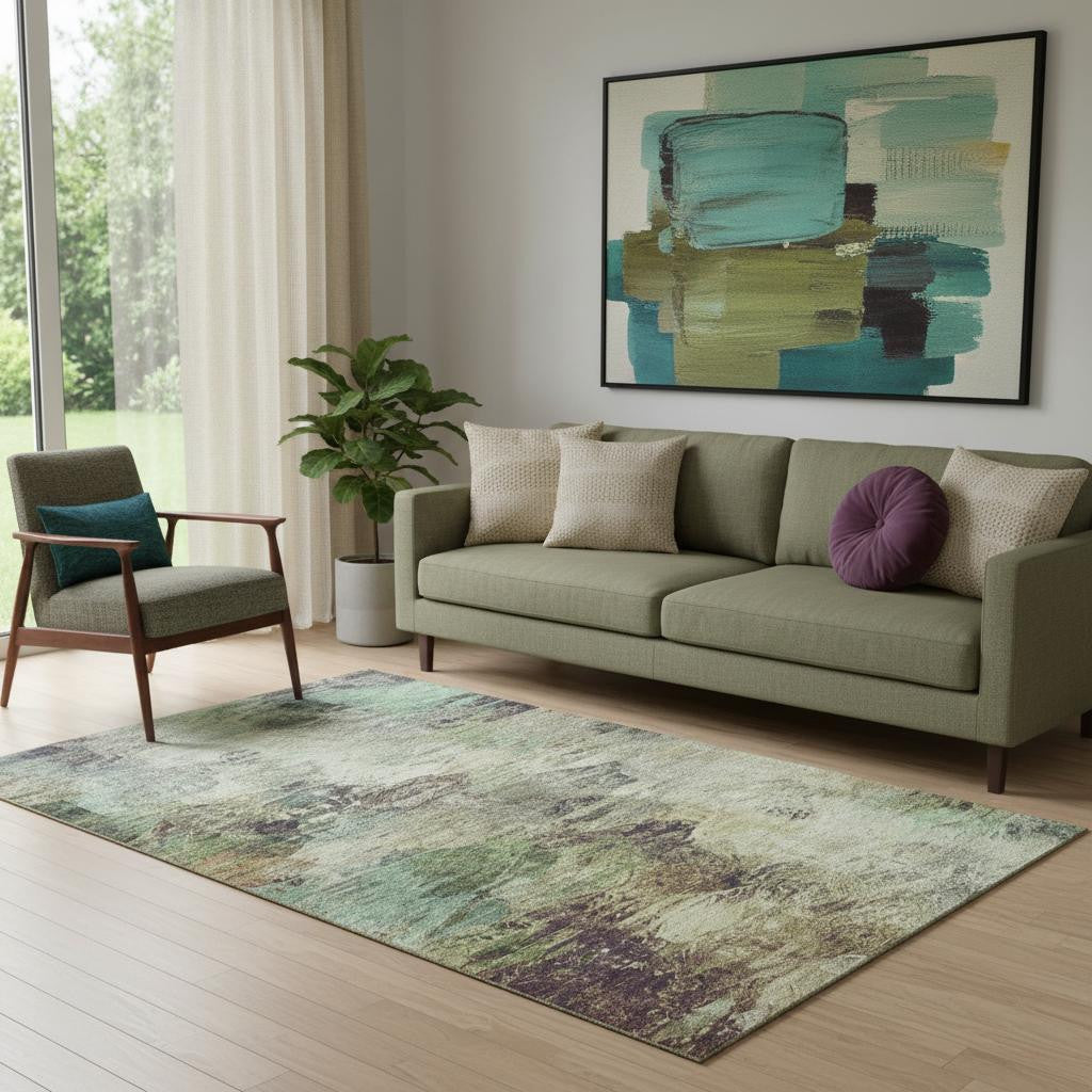 The Rowan Washable Abstract Earth Rug
