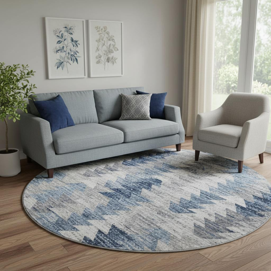 The Beckett Washable Geometric Coastal Rug