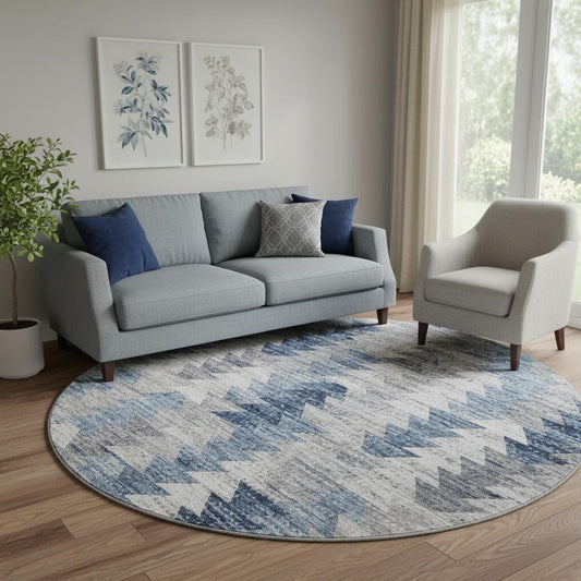 The Beckett Washable Geometric Coastal Rug