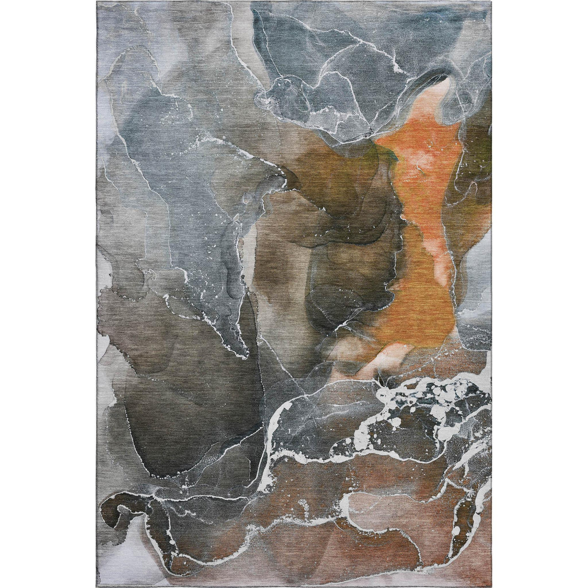 The Terran Washable Abstract Terracotta Rug