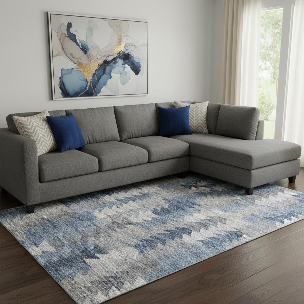 The Beckett Washable Geometric Coastal Rug