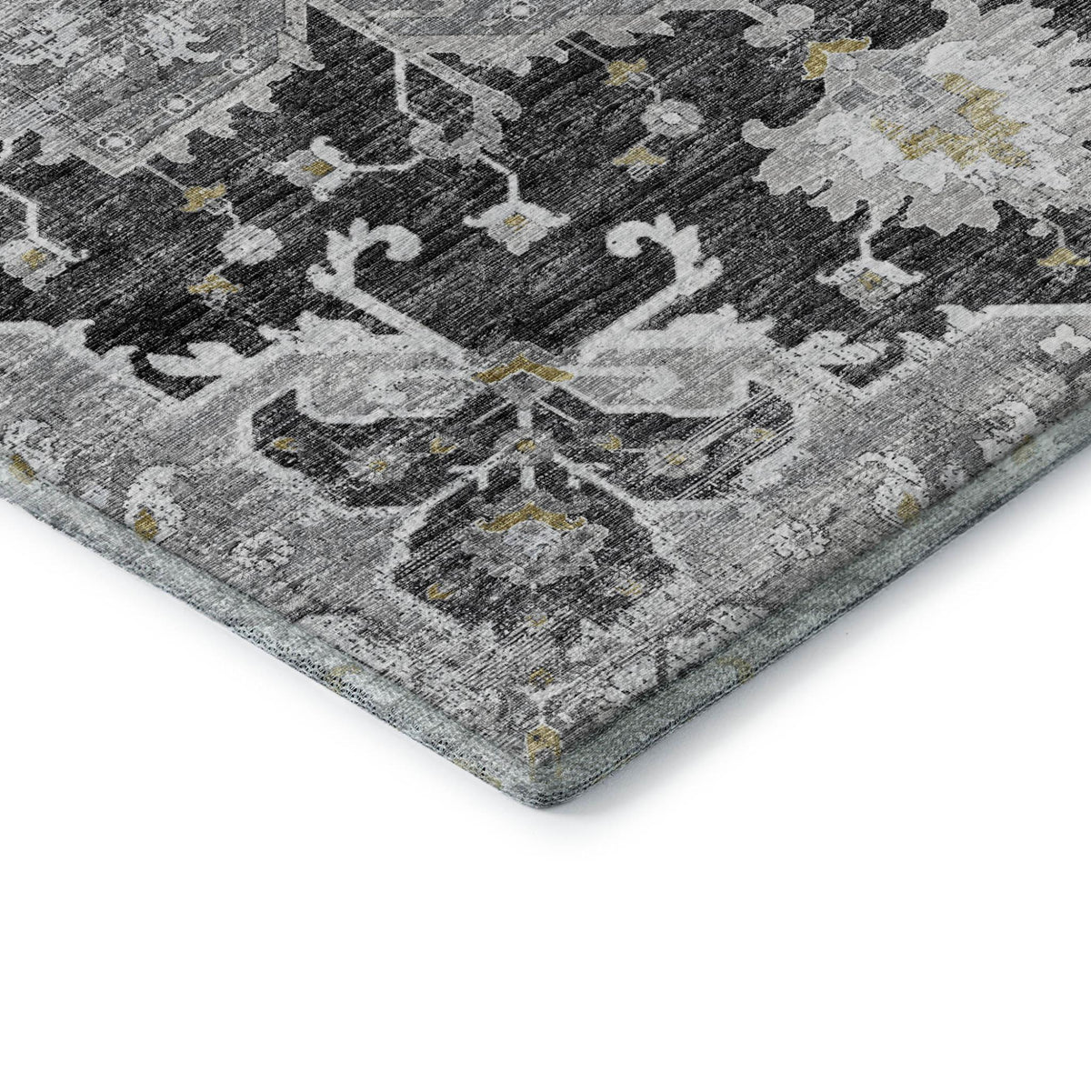 The Sterling Distressed Medallion Washable Rug