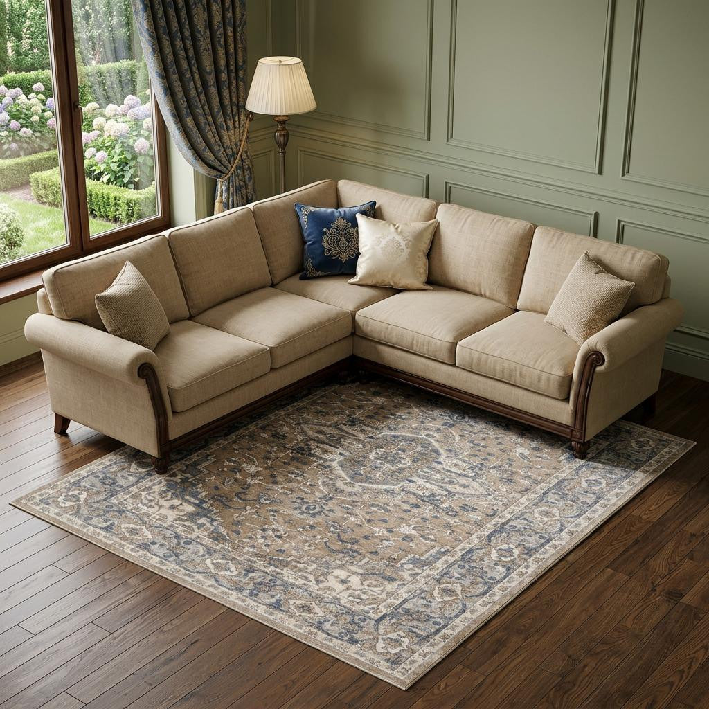 The Genevieve Turkish Loomed Floral Medallion Rug