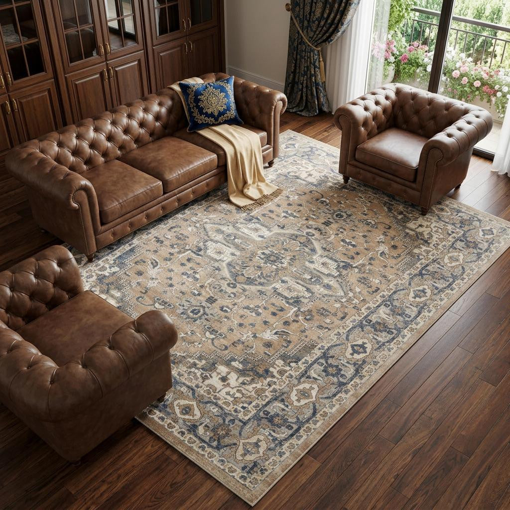 The Genevieve Turkish Loomed Floral Medallion Rug