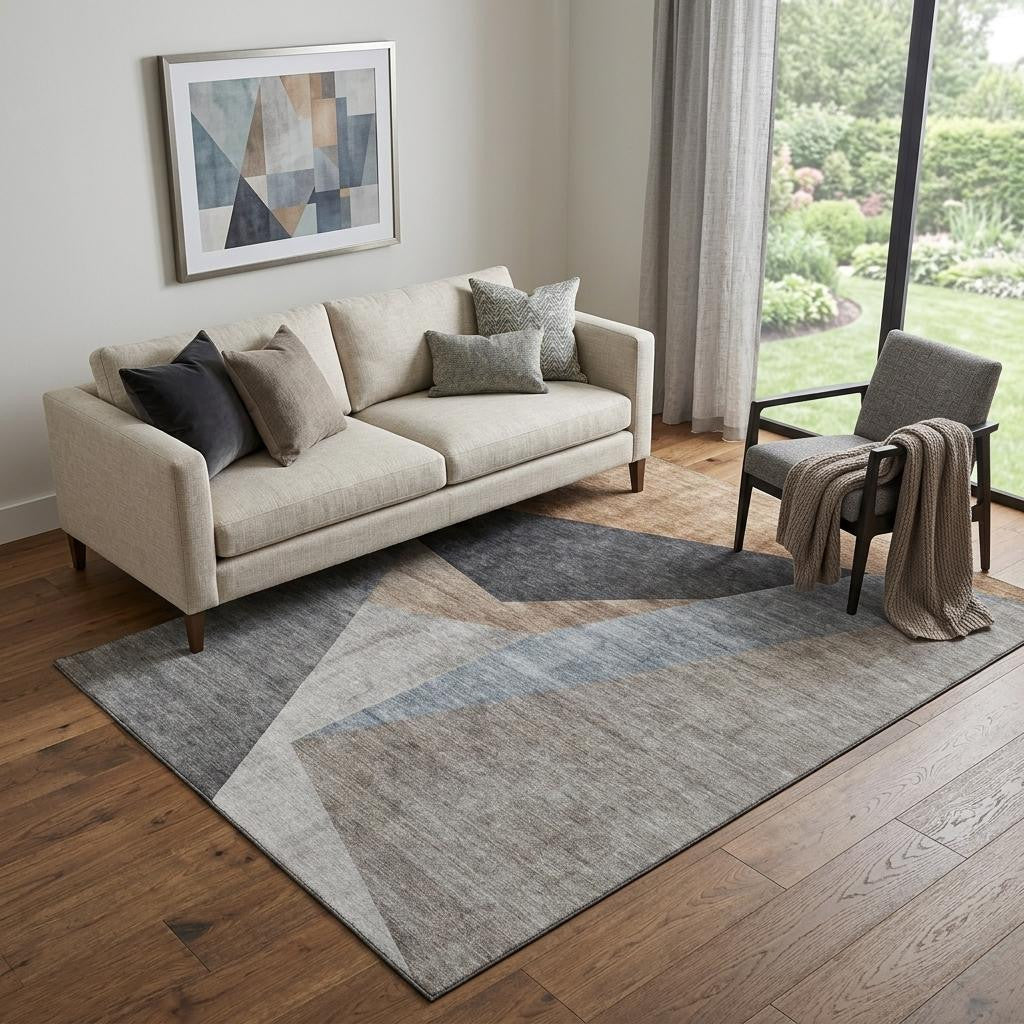 The Mira Washable Modern Geometric Rug