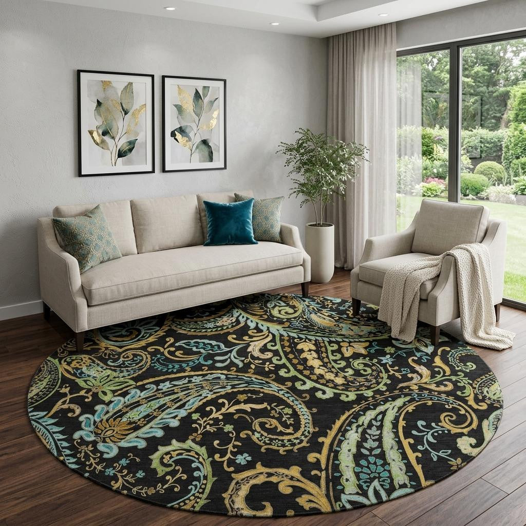 The Marlo Washable Paisley Statement Rug