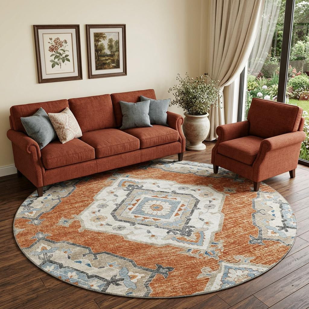 The Sonora Washable Distressed Tribal Rug
