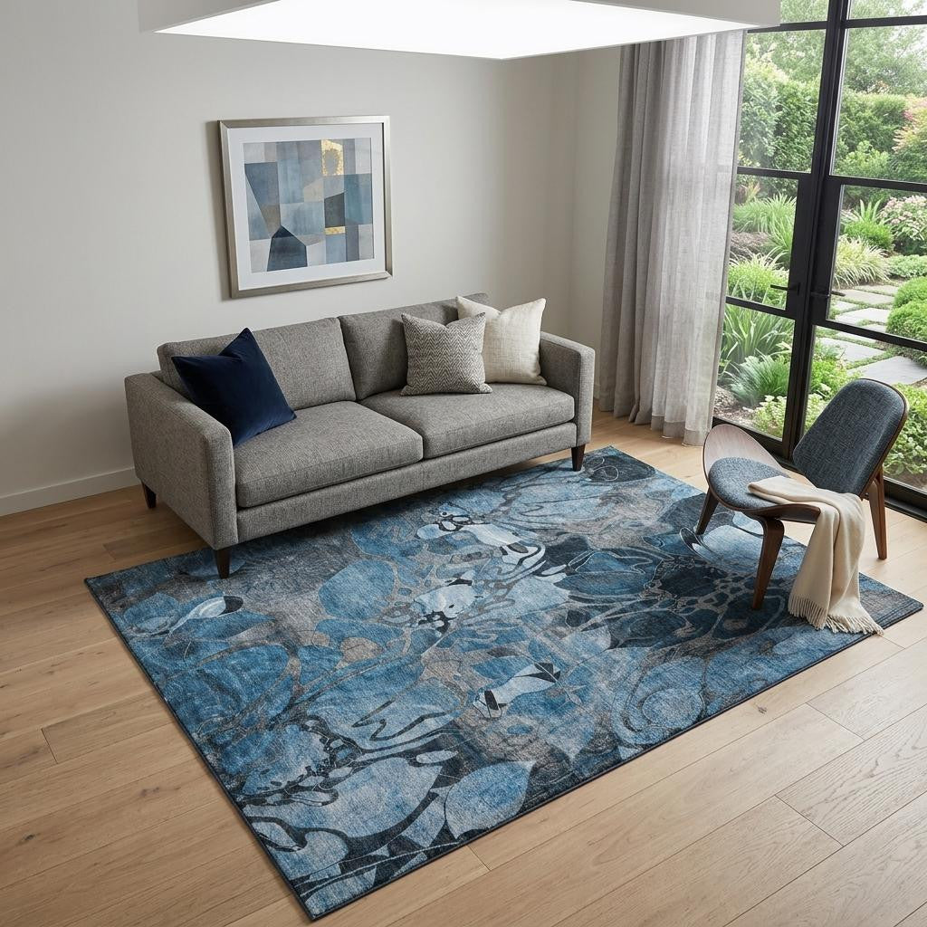 The Caspian Distressed Abstract Washable Rug