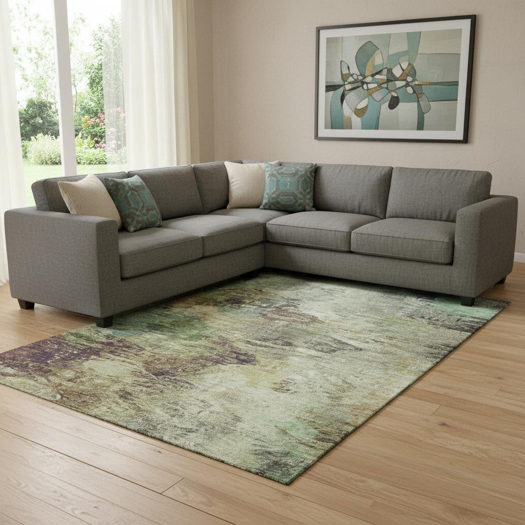 The Rowan Washable Abstract Earth Rug
