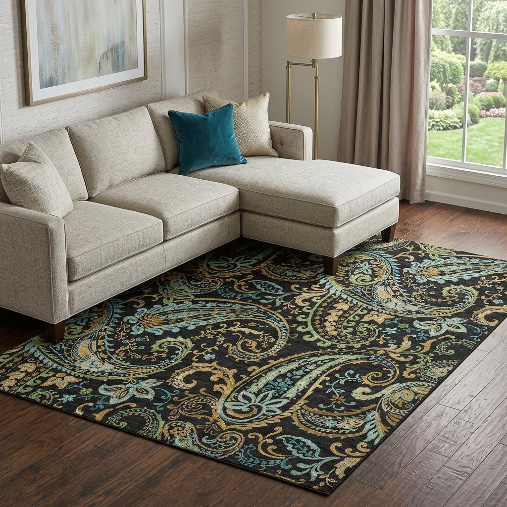 The Marlo Washable Paisley Statement Rug
