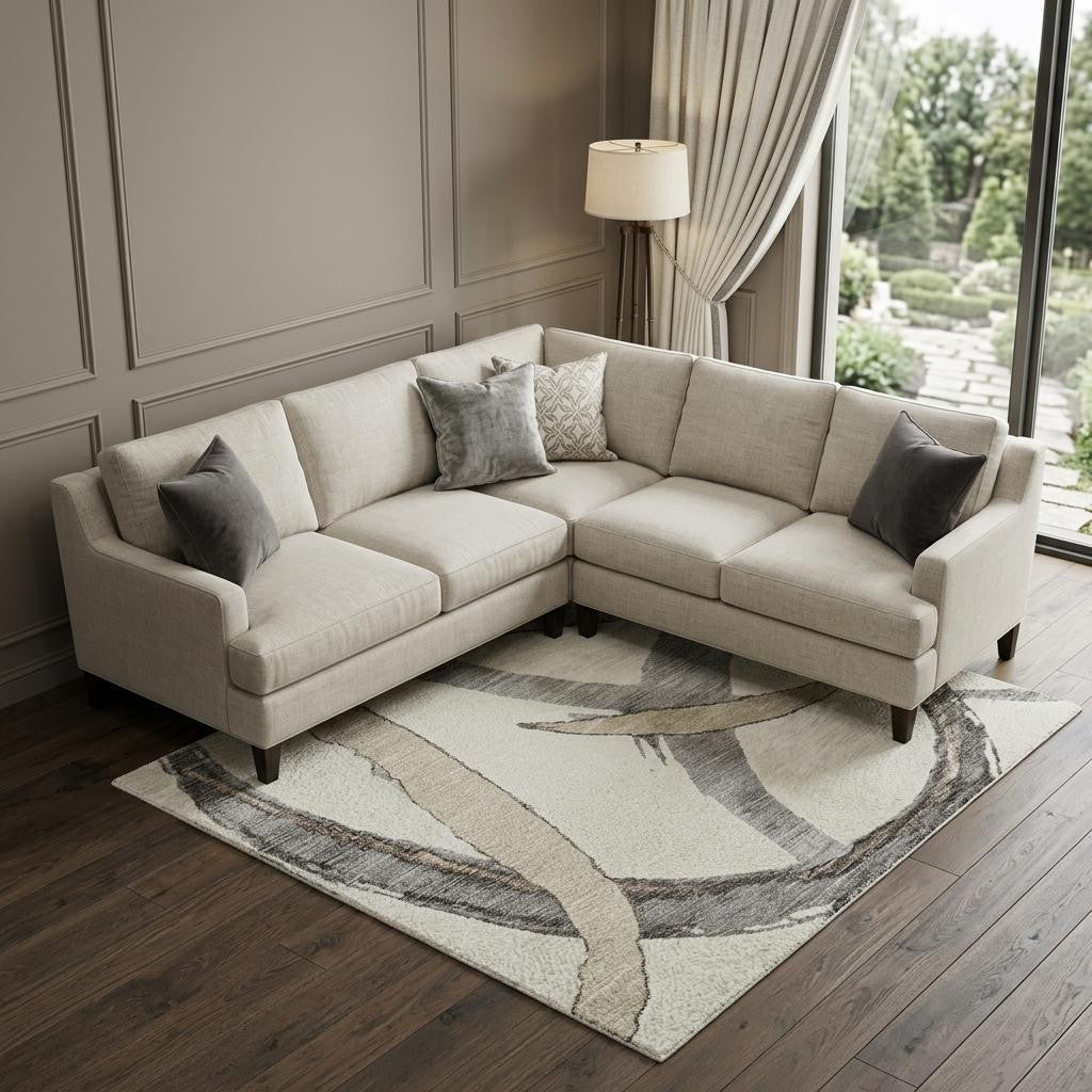 The Kinsley Washable Abstract Neutral Rug