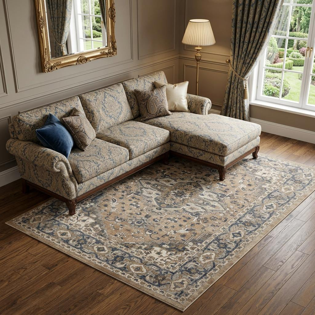 The Genevieve Turkish Loomed Floral Medallion Rug