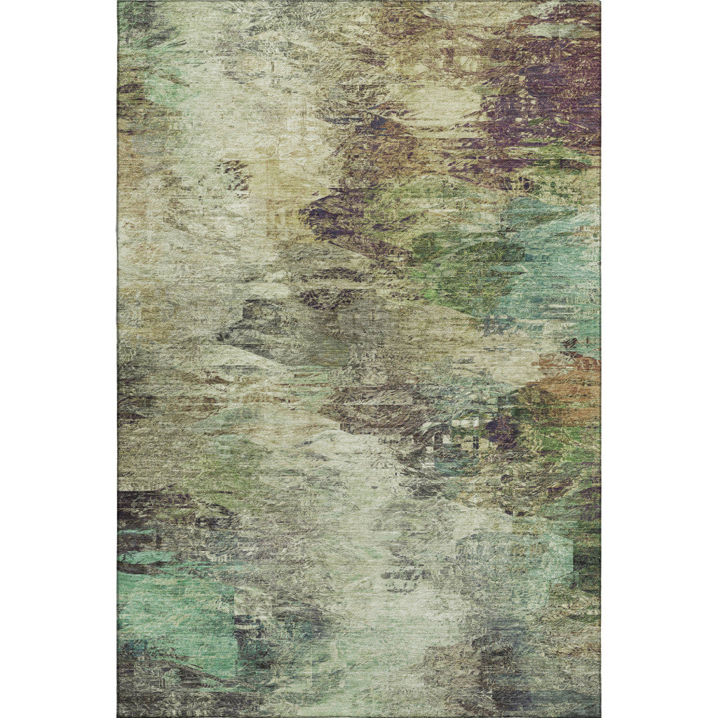 The Rowan Washable Abstract Earth Rug