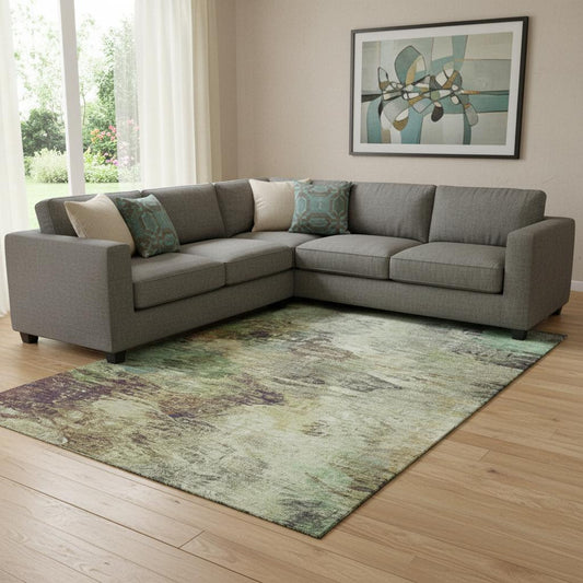 The Rowan Washable Abstract Earth Rug