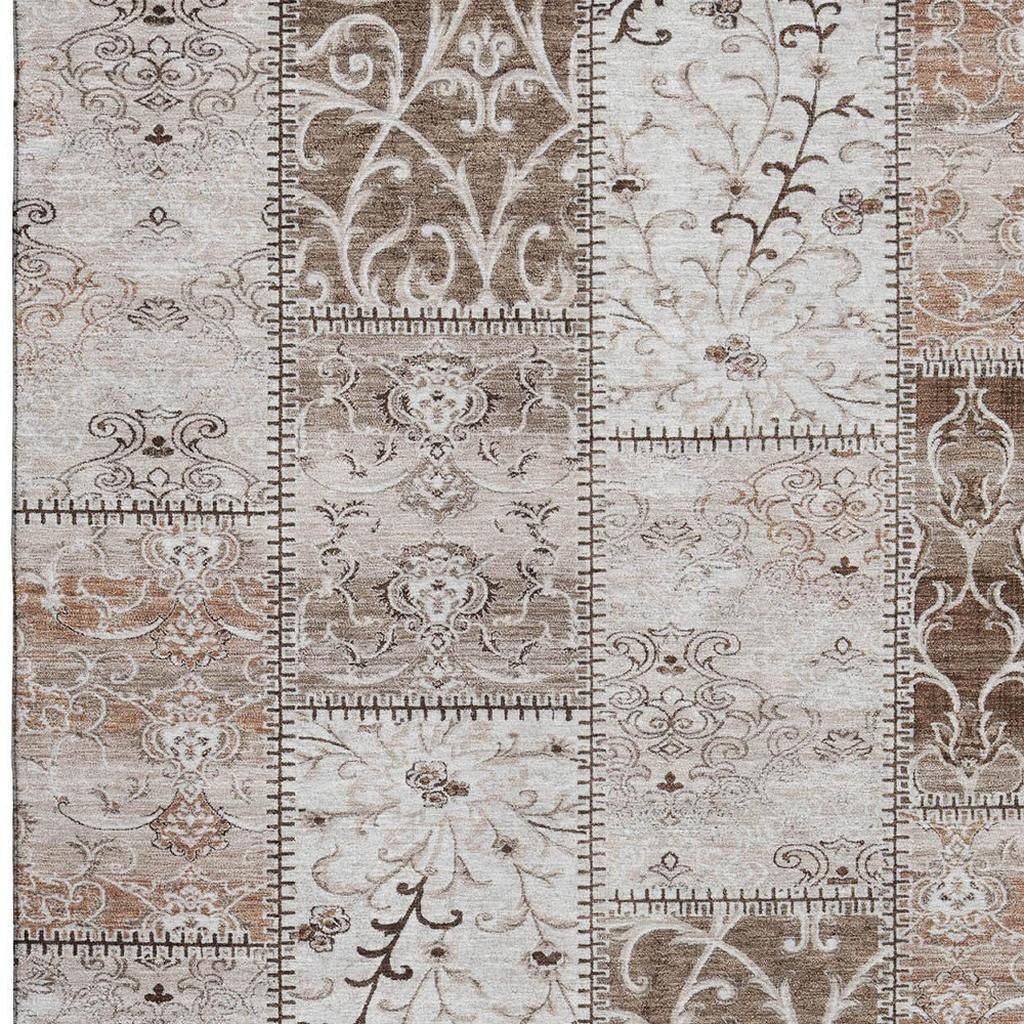 The Remi Distressed Patchwork Washable Rug