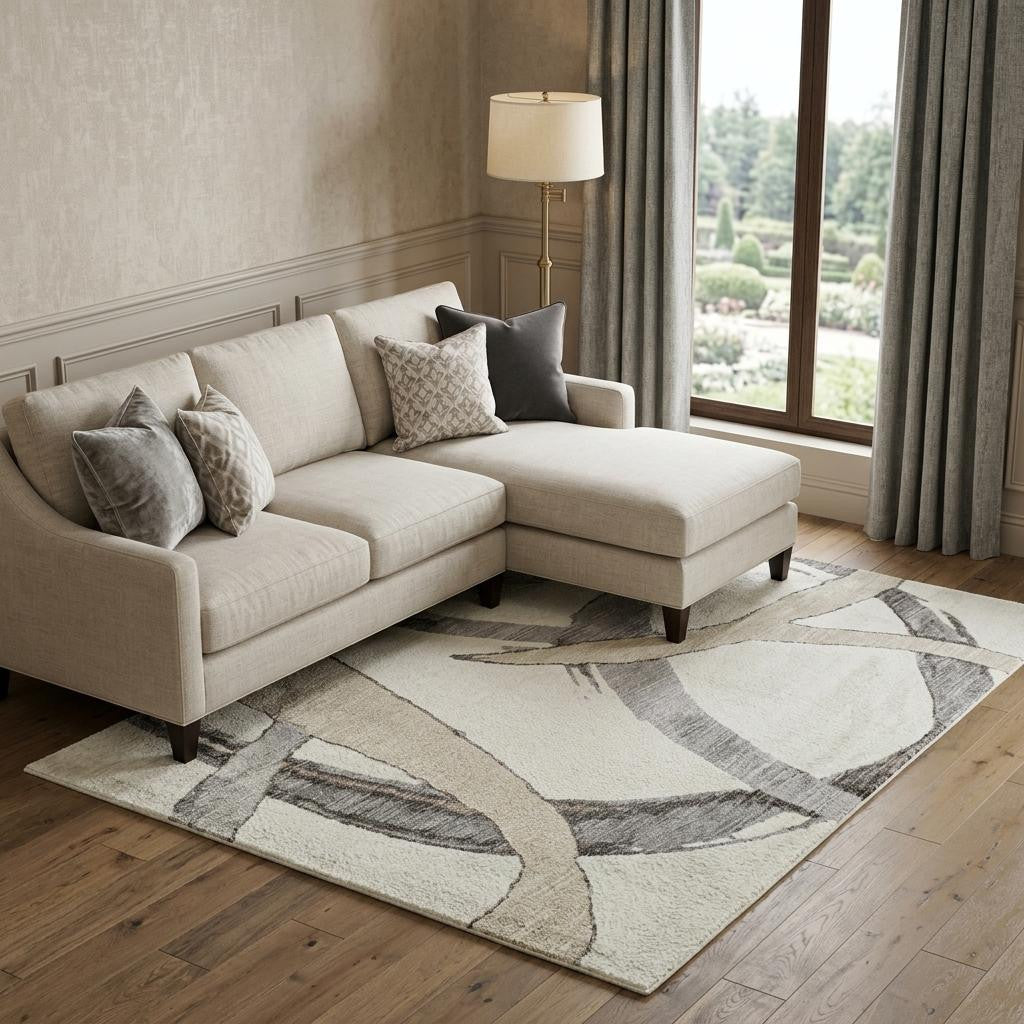 The Kinsley Washable Abstract Neutral Rug