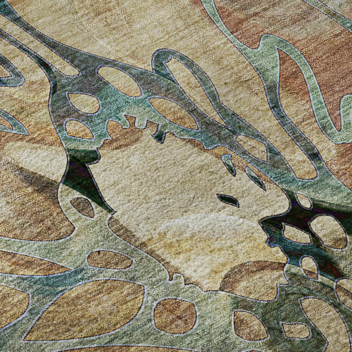 The Isla Distressed Abstract Washable Rug