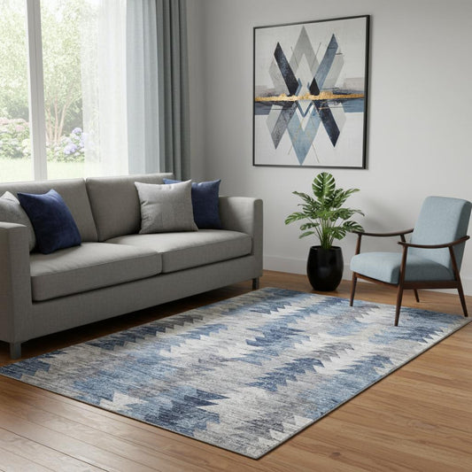 The Beckett Washable Geometric Coastal Rug