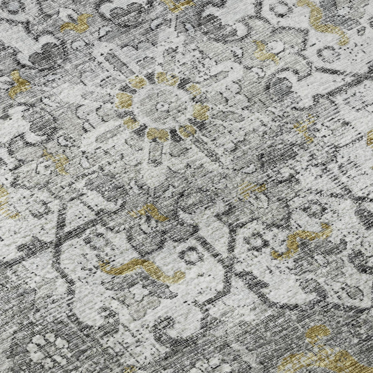 The Sterling Distressed Medallion Washable Rug