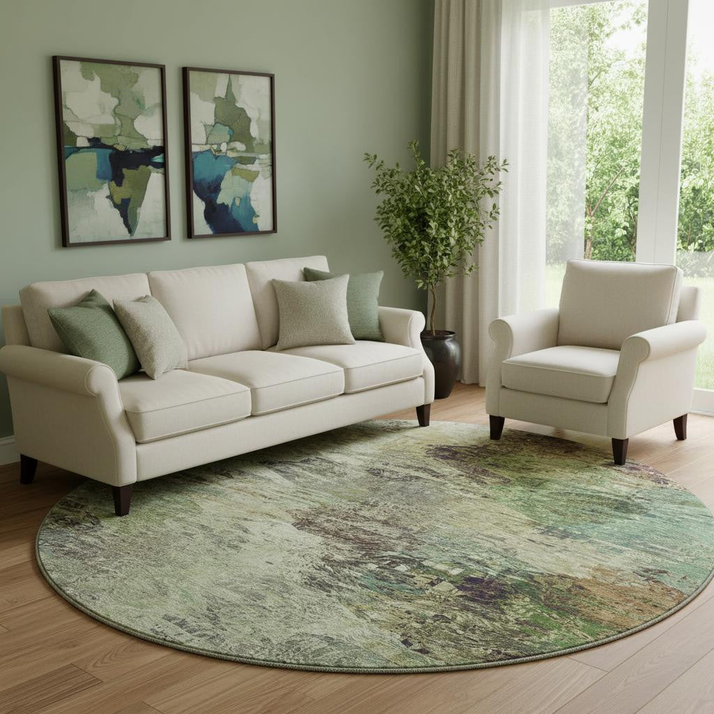 The Rowan Washable Abstract Earth Rug