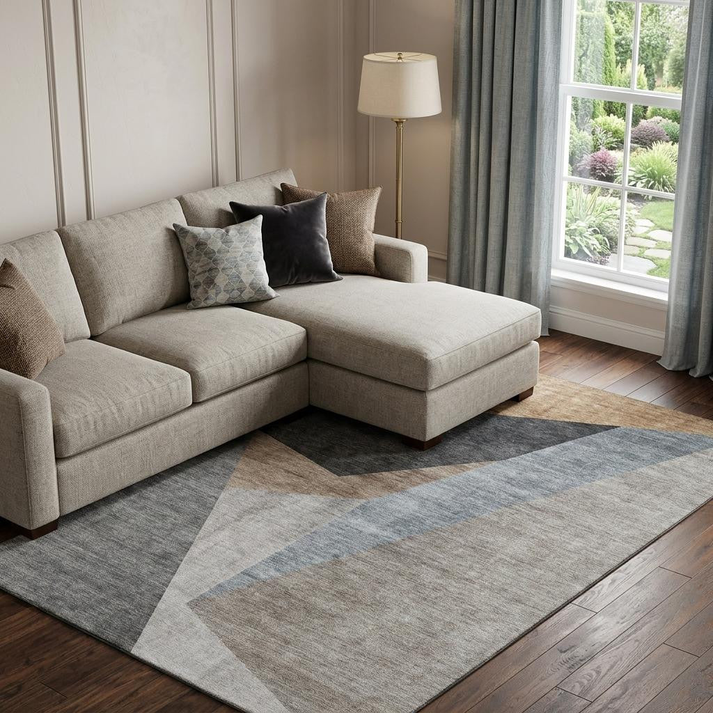 The Mira Washable Modern Geometric Rug