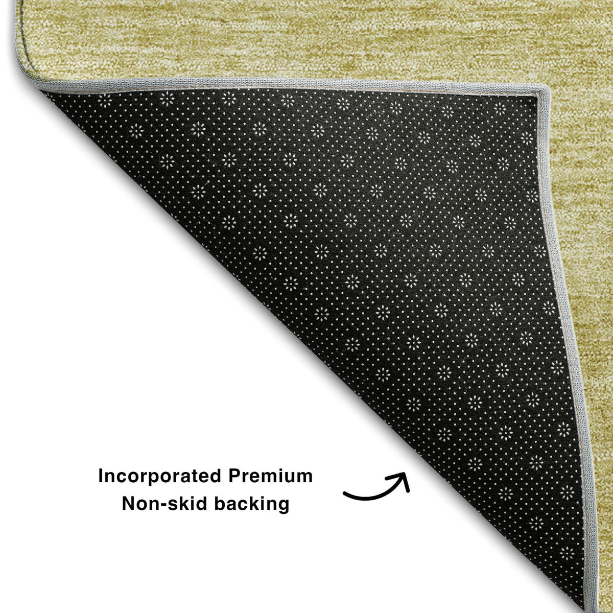 The Aurelia Washable Abstract Gold Rug