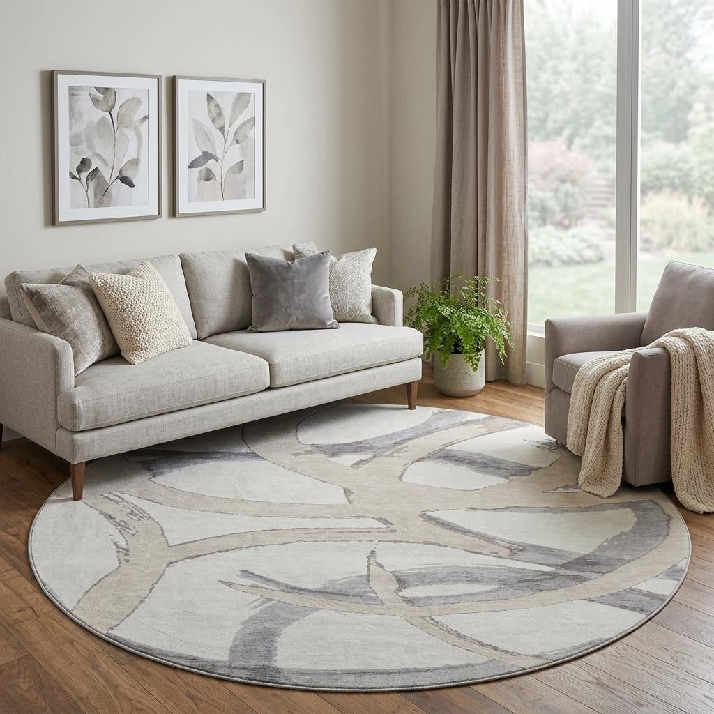The Kinsley Washable Abstract Neutral Rug